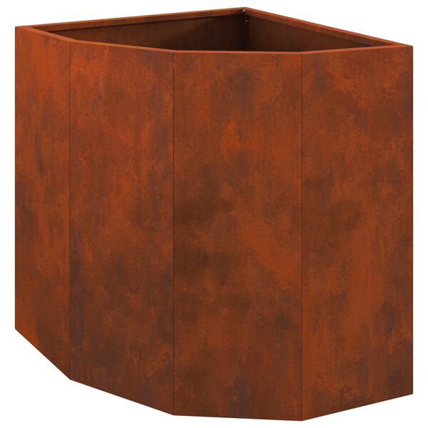vidaXL Corner Planter Rusty 45 x 45 x 50 cm Weathering steel