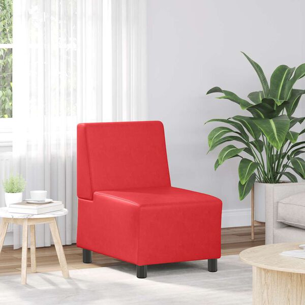 vidaXL Modular Sofa Unit Armless Red 55 x 74 x 82 cm Faux Leather