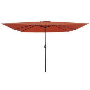 vidaXL Garden Parasol Red and Black 295 x 295 x 245 cm