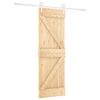 vidaXL Sliding Door Natural and White 70 x 210 cm Solid Pine Wood
