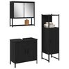 vidaXL Bathroom Furniture Set with Shelf 3 pcs Black Engineered wood