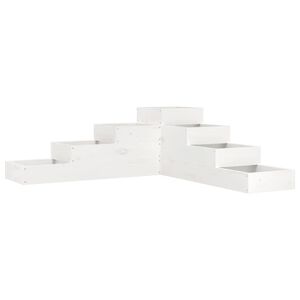 vidaXL Garden Planter 4-Tier 106x104.5x36 cm White Solid Wood Pine