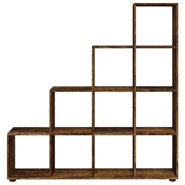 vidaXL Staircase Bookcase Smoked Oak 142 cm Engineered Wood