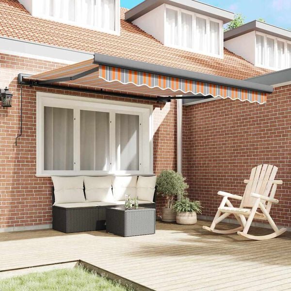 vidaXL Retractable Awning Multicolour 300 x 250 cm Fabric and Metal