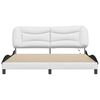 vidaXL Bed Frame with LED without Mattress "Hvar" White and Black 180x200 cm