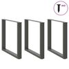 vidaXL Dining Table Legs U-Shaped 3 pcs Anthracite 80x(72-73) cm Steel
