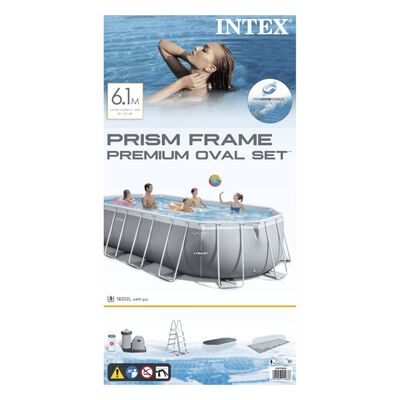 Intex Prism Frame Swimming Pool Set Oval 610x305x122 cm 26798GN
