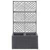 vidaXL Trellis Raised Bed with 2 Pots 58x30x107 cm Poly Rattan Black