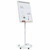 vidaXL Magnetic Whiteboard Height Adjustable with Wheel White and grey