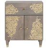 vidaXL Bedside Cabinet with Door Grey 50 x 33 x 60 cm Solid Mango Wood