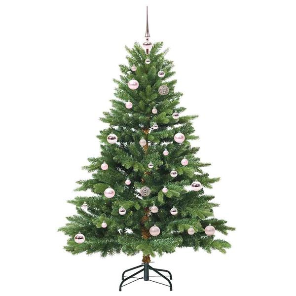 vidaXL Artificial Christmas Tree with 150 LEDs Green 150 cm PE and PVC