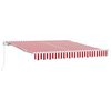 vidaXL Retractable Awning Manual Red and white 350 x 250 cm Fabric