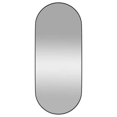 vidaXL Wall-mounted Mirror Black 25x60 cm Oval
