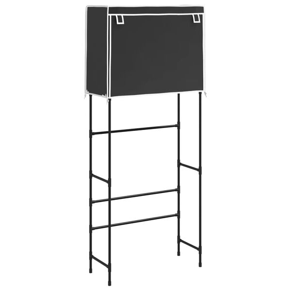 vidaXL 2-Tier Storage Rack over Laundry Machine Black 71x29.5x170.5 cm Iron
