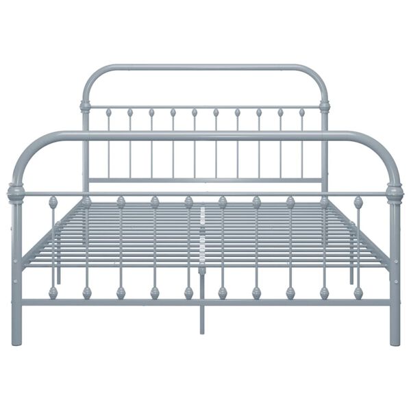vidaXL Bed Frame without Mattress Grey Metal 140x200 cm