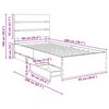 vidaXL Bed Frame with Drawer Grey Sonoma 90 x 190 cm Engineer Wood