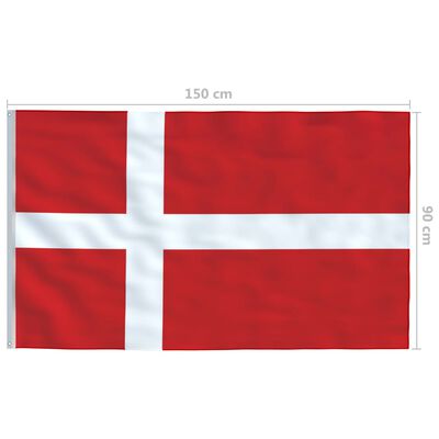 vidaXL Denmark Flag and Pole Aluminium 4 m