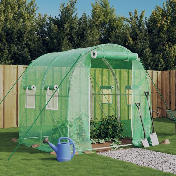 vidaXL Greenhouse with Steel Frame Green 4 m&sup2; 2x2x2 m