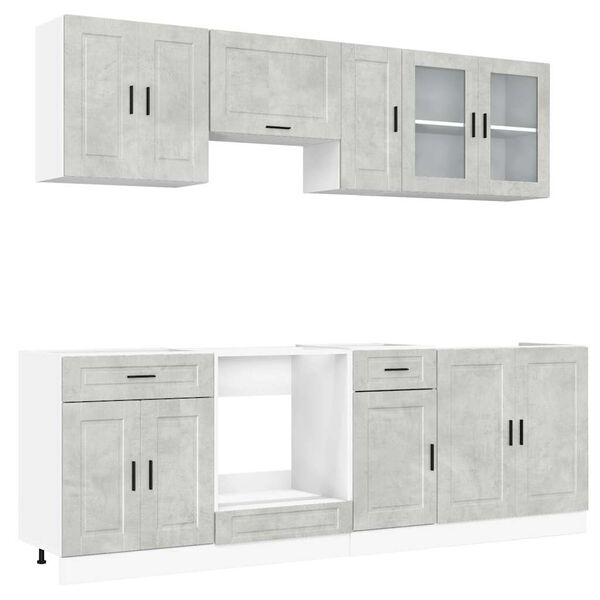 vidaXL 8 Piece Kitchen Cabinet Set Porto Concrete Grey Engineered Wood