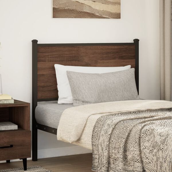 vidaXL Replace Headboard Brown Oak 80 cm Engineered Wood and Steel