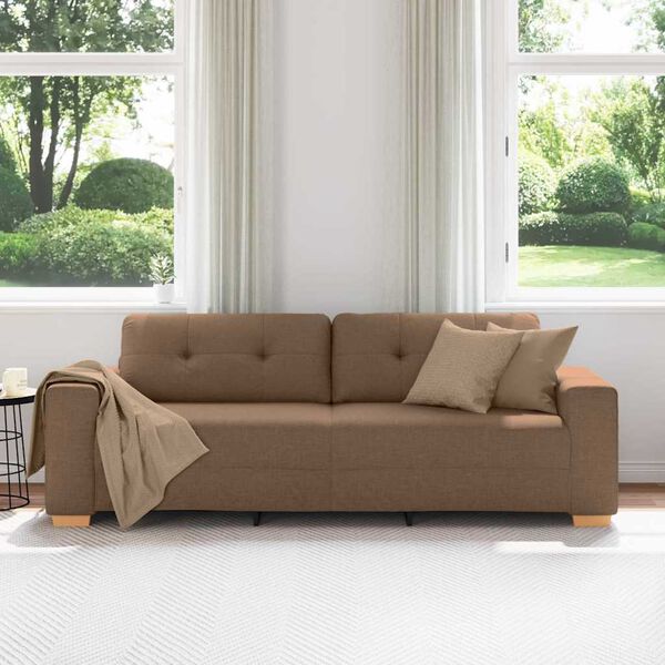 vidaXL Sofa Brown 221 x 80 x 80 cm Fabric