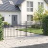 vidaXL Garden Gate with Lock Grey 125 x 400 cm Steel