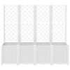 vidaXL Garden Planter with Trellis White 160x40x140 cm PP