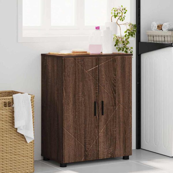 vidaXL Bathroom Cabinet with Storage Brown Oak 60 x 35 x 80 cm