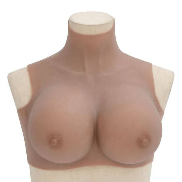 vidaXL Silicone Breastplate Tan H Cup