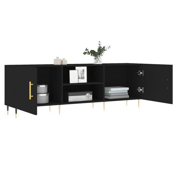 vidaXL TV Cabinet Black 150x30x50 cm Engineered Wood