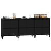 vidaXL Sideboards 3 pcs Black 60x35x70 cm Engineered Wood