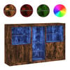 vidaXL Sideboard with LED Lights Smoked Oak 162x37x100 cm