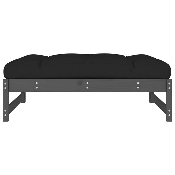 vidaXL Garden Footstool Grey 120x80 cm Solid Wood Pine