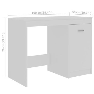 vidaXL Desk White 140x50x76 cm Engineered Wood