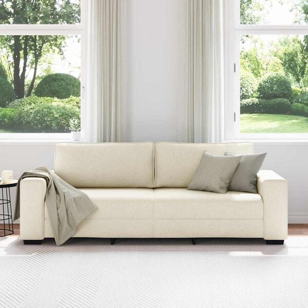 vidaXL Sofa Beige 221 x 80 x 82 cm Linen