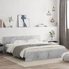 vidaXL Bed Frame without Mattress Concrete Grey 180x200 cm Super King