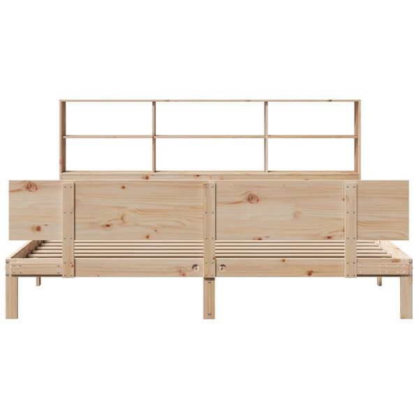 vidaXL Bookcase Bed without Mattress 200x200cm Solid Wood Pine