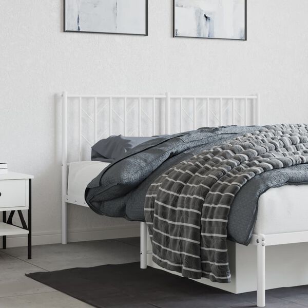 vidaXL Metal Headboard White 140 cm