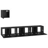 vidaXL TV Cabinet Set Wall-mounted 4 pcs Black Oak Engineered Wood