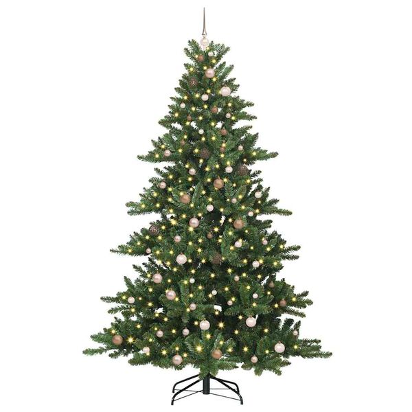 vidaXL Artificial Hinged Christmas Tree Green 240 cm PVC and Steel