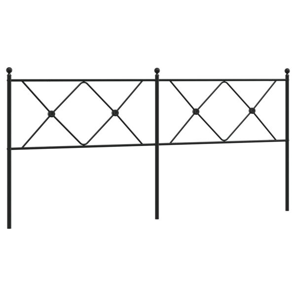 vidaXL Metal Replace Headboard Black 180cm