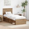vidaXL Bed Frame Artisian Oak 75 x 190 cm Solid Pine Wood