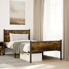 vidaXL Metal Bed Frame without Mattress Smoked Oak 107x203 cm