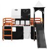 vidaXL Kids' Loft Bed with Tower White&Black 80x200 cm Solid Wood Pine