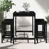 vidaXL 5 Piece Garden Bar Set Black Solid Wood Pine