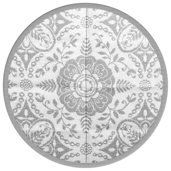 vidaXL Outdoor Carpet ARAKIL Light Grey Ø120 cm PP