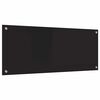 vidaXL Kitchen Backsplash Black 100 x 40 cm Tempered Glass