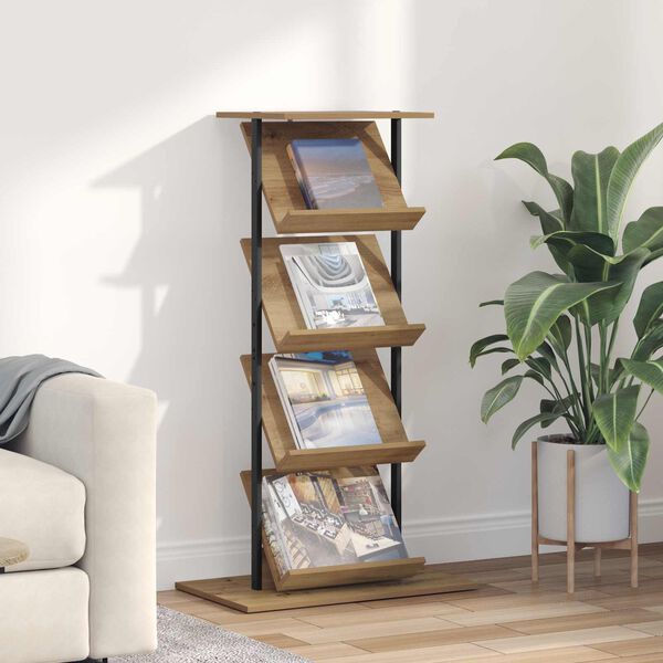 vidaXL Magazine Rack Artisan Oak 68 x 40 x 123.5 cm Engineered Wood