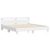 vidaXL Bed Frame with LED without Mattress White 160x200 cm