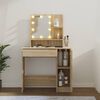 vidaXL Dressing Table with LED Sonoma Oak 86.5x35x136 cm